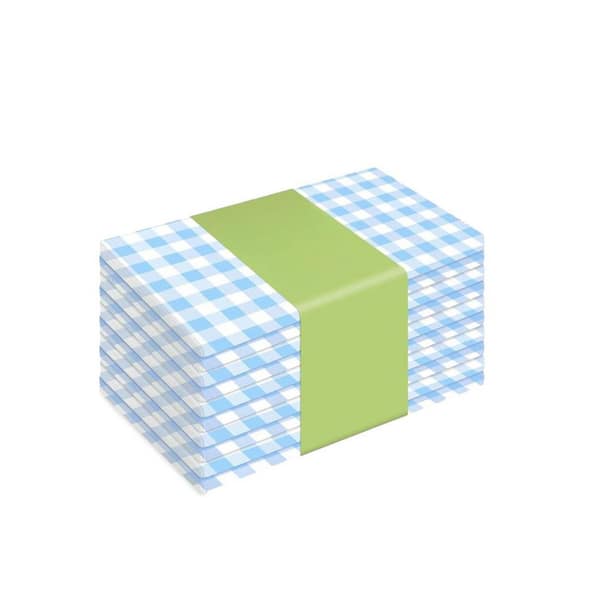 10-Piece 54 x 108 in. Rectangle Sturdy Blue Plastic Disposable Table Cloth for Party Flatware Serving Set