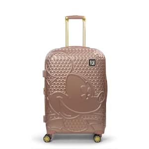 Disney Textured Mickey Mouse 25 in. Rose Gold Hard-Sided Rolling Luggage