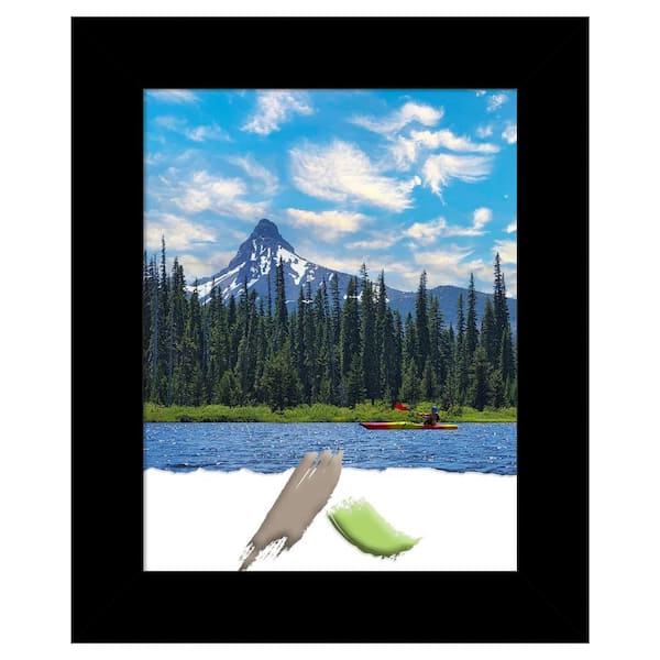 Amanti Art Brushed Black Picture Frame Opening Size 11 x 14 in.