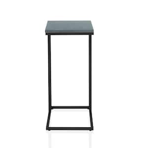 Ebnall 16.5 in. Antique Blue and Black Rectangle Wooden End Table