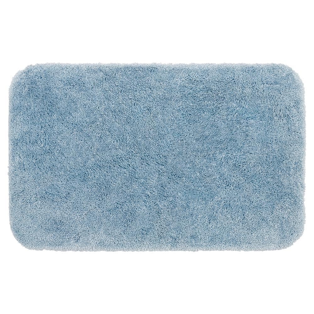 Luxurious Diamond Blue Plush Bath Rug 17" x 24"
