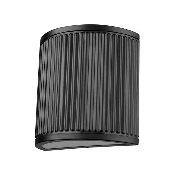 Unbranded - Stari 8 in. Matte Black Integrated LED 1 Light Wall Sconce with Frosted Acrylic Shade