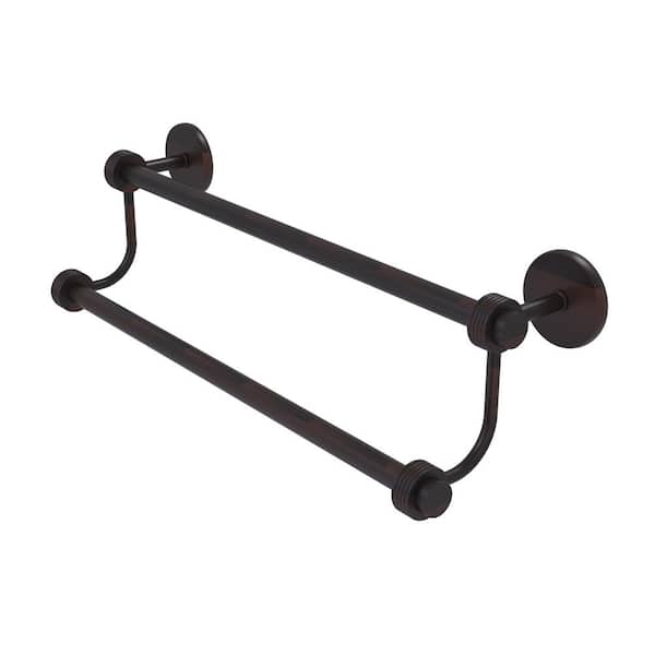 Allied Brass Satellite Orbit Two 24 in. Wall Mounted Double Towel Bar with Groovy Accent in Venetian Bronze