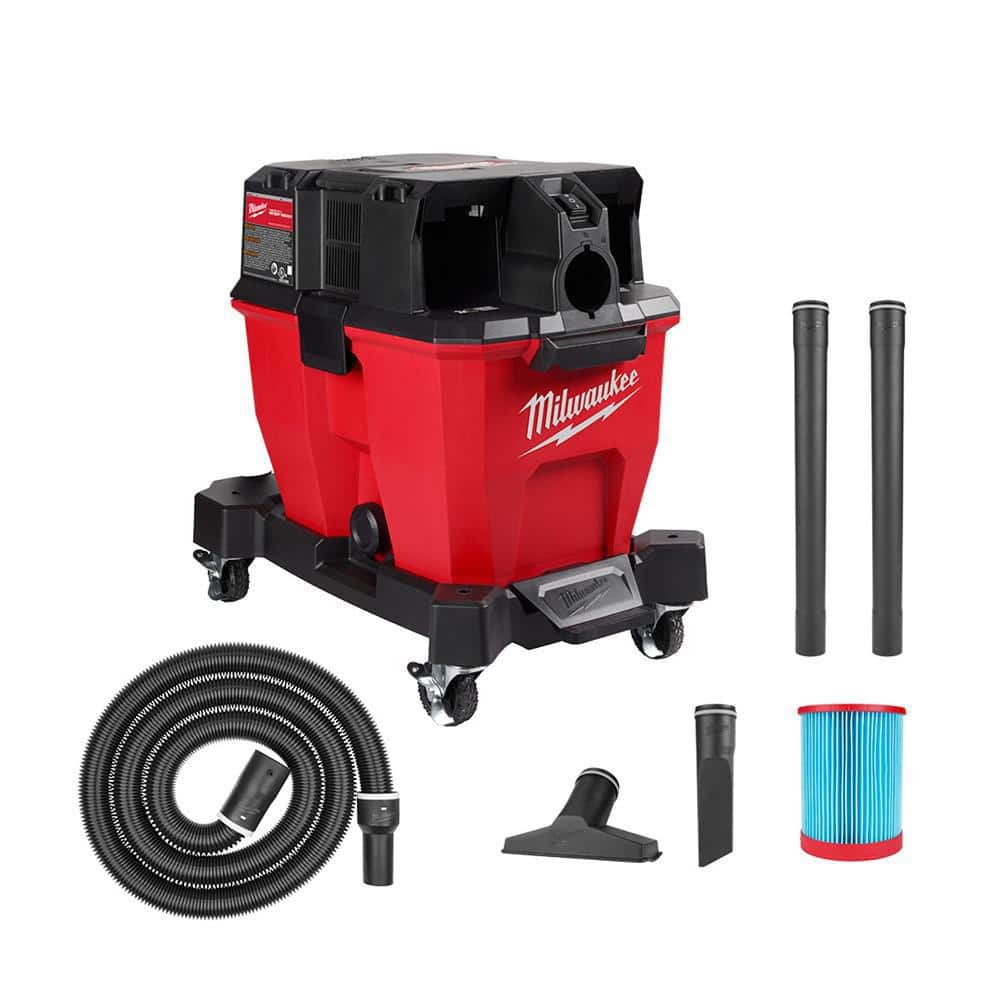 Milwaukee M18 FUEL 9 Gal. Cordless DUAL-BATTERY Wet/Dry Shop Vacuum with Filter, Hose, and Accessories 0920-20