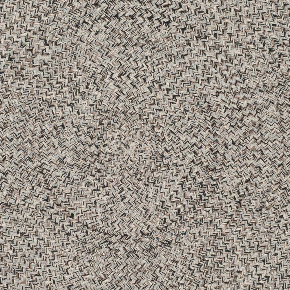 Handwoven Ivory Round Braided Wool-Cotton Rug, 3' Diameter
