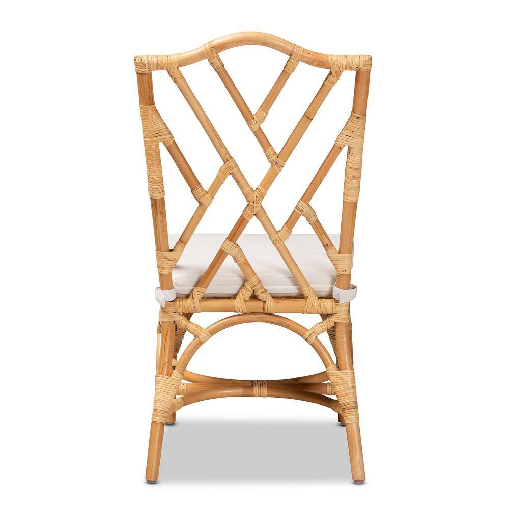Sonia Handcrafted Rattan and Cane Natural White Chair