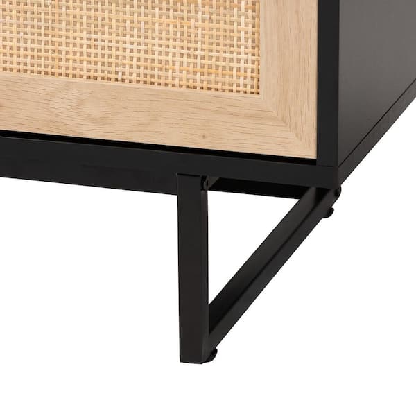 Baxton Studio Declan 47.2 in. Espresso Brown and Black TV Stand