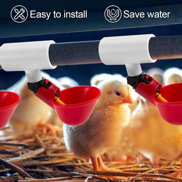Aopchry 20-Pack PVC Tee Fittings For Chicken Waterers - White, Thickened, No-Leak Connectors (1/2" Slip X 1/2" Slip X 1/8" FPT) - View #4