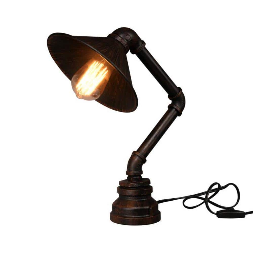 Egern Clip sommerfugl Henstilling CARRO Lumina 15 in. Copper Industrial Iron Water Pipe Table Lamp T-M15011A1  - The Home Depot