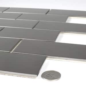 Modern Design Silver Brick Mosaic 2 in. x 4 in. Stainless Steel Backsplash Wall Tile (14 sq. ft./Case)
