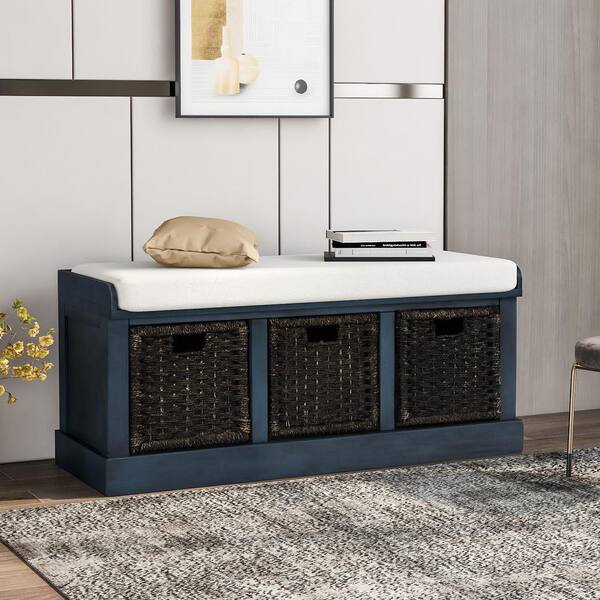 3 basket on sale storage bench