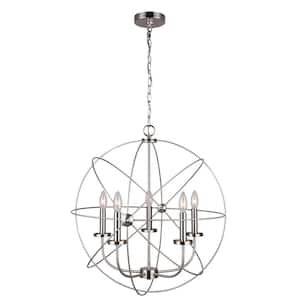 Livex Lighting Aria 5 Light Polished Nickel Chandelier 40905-35