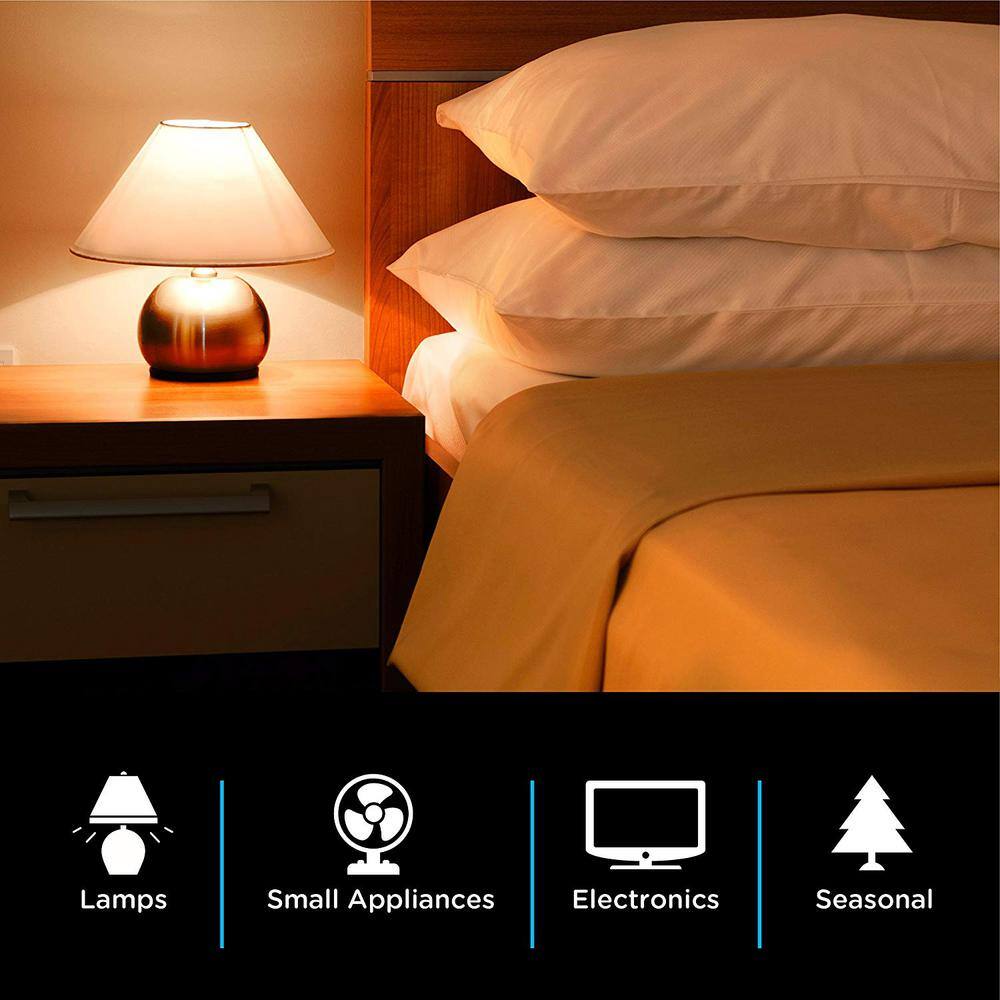 White Digital Indoor Plug-In Timer with LCD Display