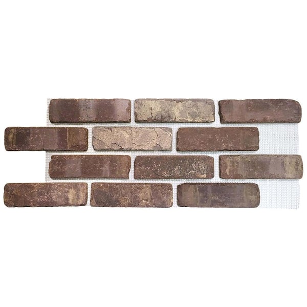 Old Mill Brick Brickwebb Cafe Mocha Thin Brick Sheets - Flats (Box of 5 Sheets) - 28 in. x 10.5 in. (8.7 sq. ft.)