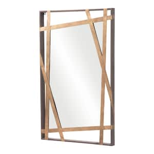 19.7 in. W x 31.5 in. H Steel Gold Decorative Mirror