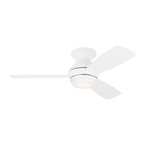 Ikon 44 in. Integrated LED Indoor Matte White Ceiling Fan with Light Kit, Remote Control and Manual Reversible Motor
