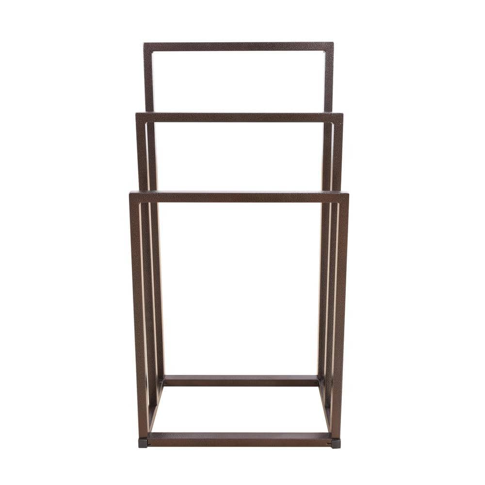Tileon 3Tier Towel Rack Freestanding for Bathroom Accessories in Brown