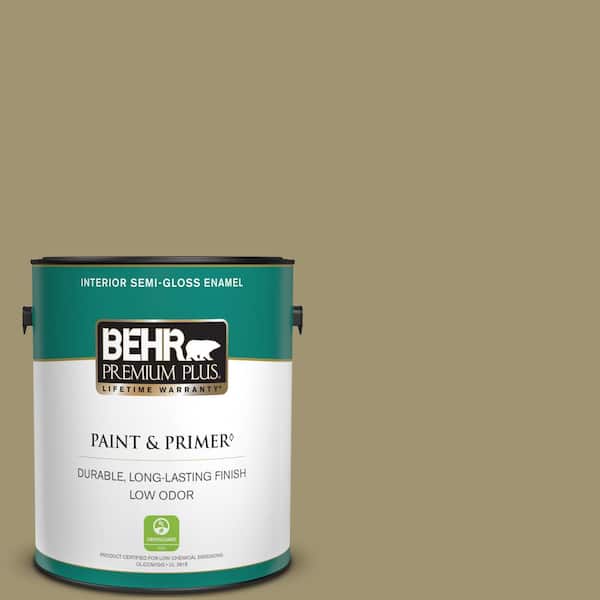 BEHR PREMIUM PLUS 1 gal. #PMD-37 Caraway Semi-Gloss Enamel Low Odor Interior Paint & Primer