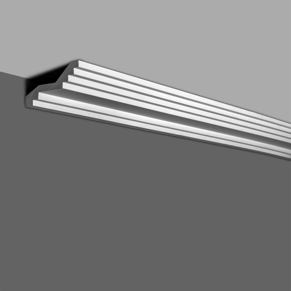 6-inch White Primed Polyurethane Crown Moulding Sample
