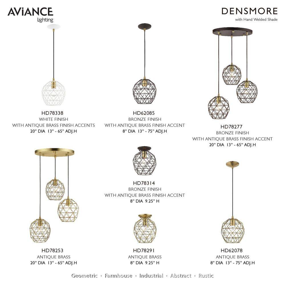 White Geometric Metal Mini Pendant Light