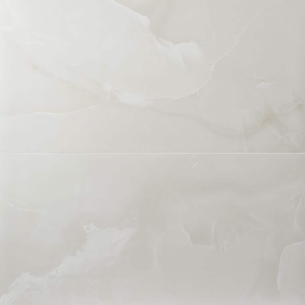 Enigma 24" x 48" Polished White Porcelain Floor and Wall Tile