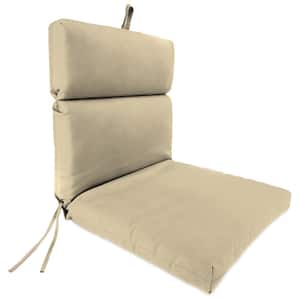Sunbrella 22" x 44" Antique Beige Solid Rectangular French Edge Outdoor Chair Cushion