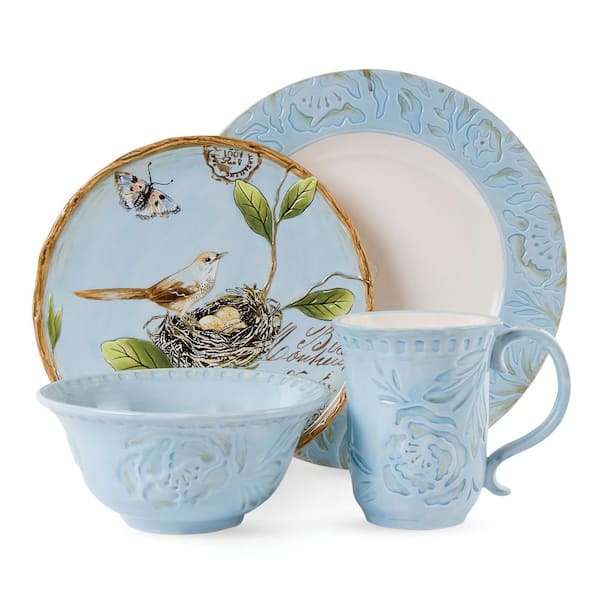 FITZ and FLOYD Toulouse Blue 4-Piece Place Setting (Service for 1)