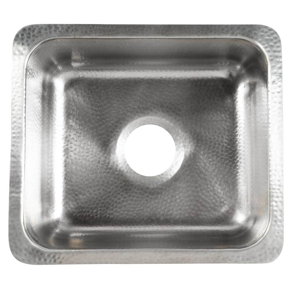 Hand-Hammered Brushed Stainless Steel 17" Single Bowl Drop-In Sink