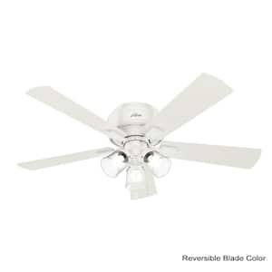 Crestfield 52 in. LED Indoor Low Profile Fresh White Ceiling Fan with 3-Light Kit