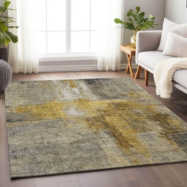 Chantille Machine Washable Indoor/Outdoor Abstract ACN1759 Granite 9 ft. x 12 ft. Area Rug