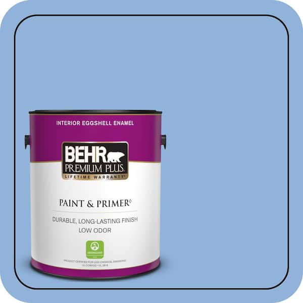 BEHR PREMIUM PLUS 1 gal. #580B-5 Cornflower Blue Eggshell Enamel Low Odor Interior Paint & Primer