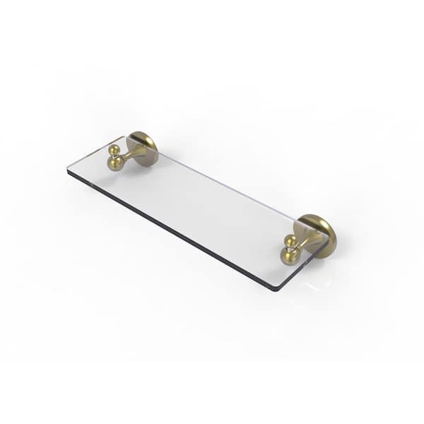 Allied Brass Shadwell Collection 16 in. W Glass Vanity Shelf with Beveled Edges in Satin Brass