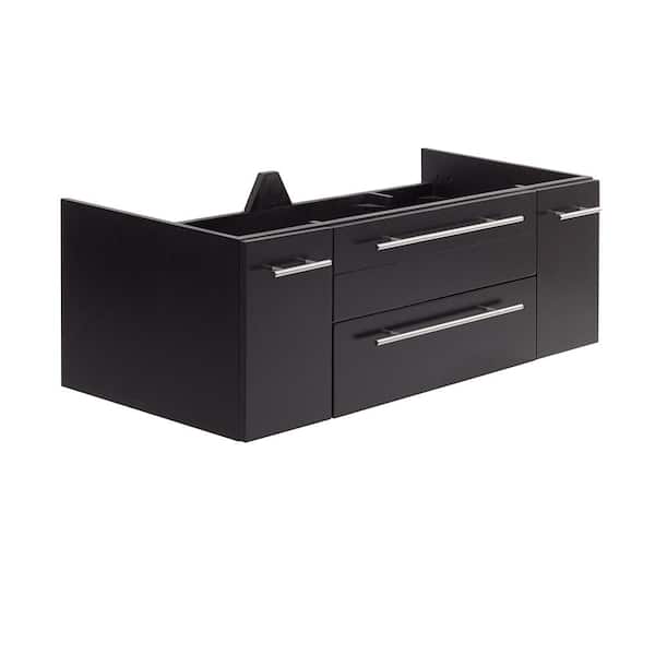 Fresca Lucera 47 in. Wall Mount Floating Double Bath Vanity Cabinet without Top in Espresso - Undermount Sink Compatible