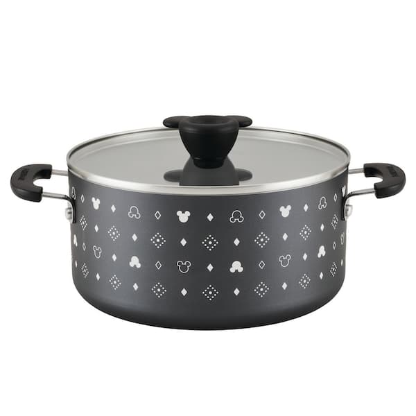 Unbranded Disney 5.5-qt. Aluminum Ceramic Nonstick Stockpot in Black with Lid