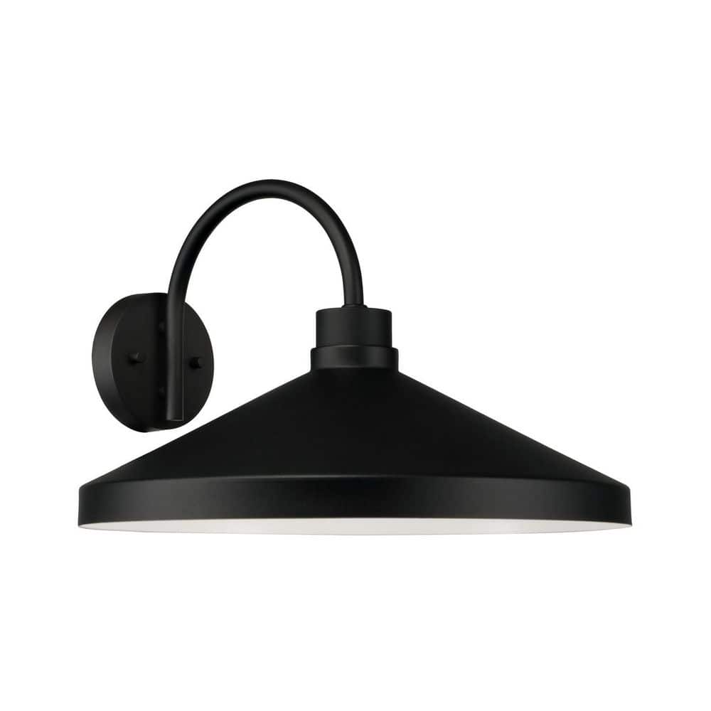 Lofton 11.50 in. Black with White Interior Outdoor Hardwired Wall LanternSconce with No Bulbs Included price history on PriceWatchPro