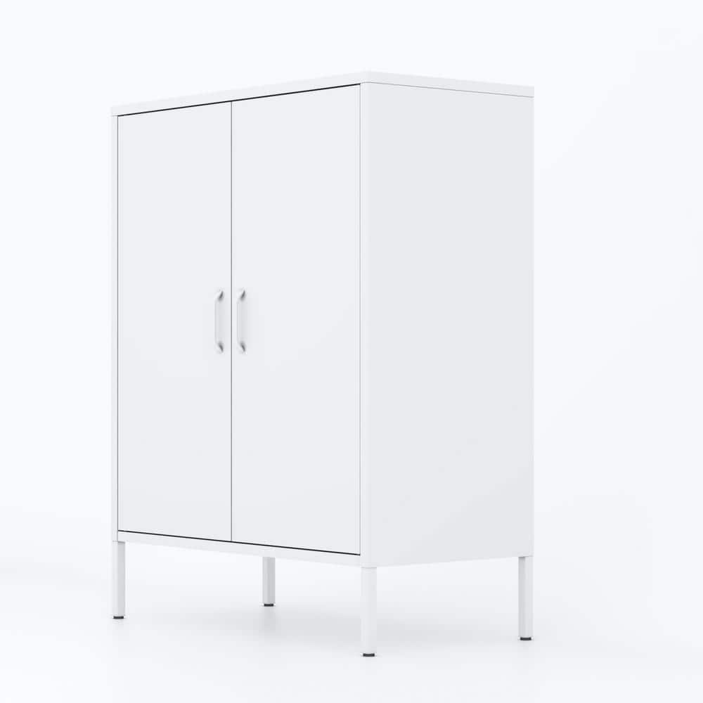 31.5 in. W x 15.75 in. D x 39.96 in. H Bathroom White Linen Cabinet
