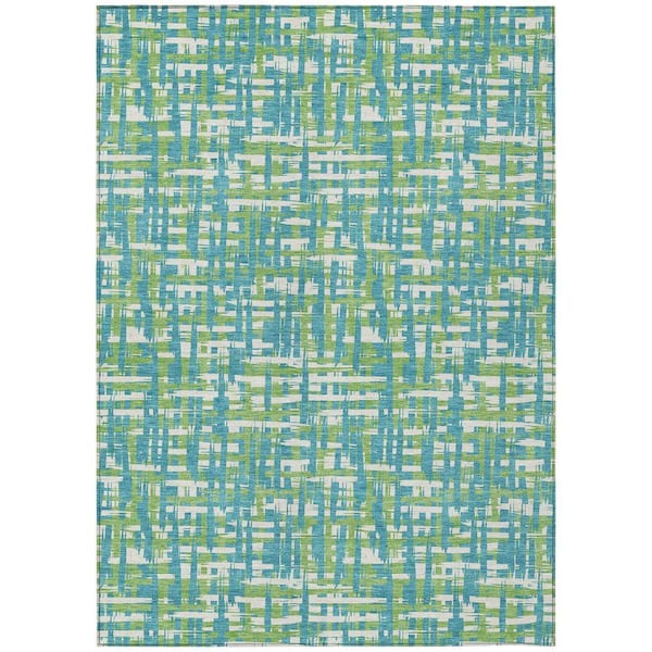 Chantille Machine Washable Indoor/Outdoor Abstract ACN1060 Turquoise 2 ft. 6 in. x 3 ft. 10 in. Area Rug