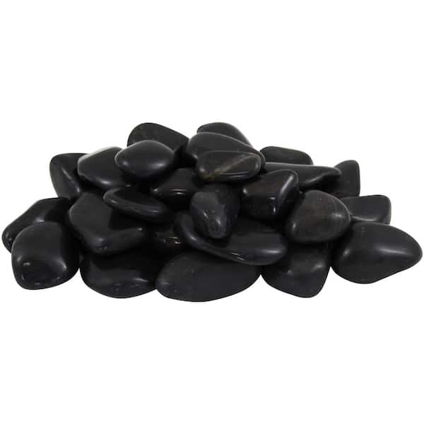 Rain Forest 0.5 in. to 1.5 in., 20 lb. Small Black Super Polished Pebbles
