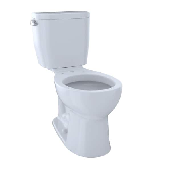 TOTO Entrada 2-Piece 1.28 GPF Single Flush Round ADA Comfort Height Toilet in Cotton White, Seat Not Included