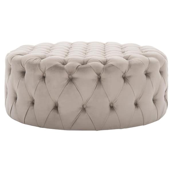 SAFAVIEH Charlene Light Gray Tufted Ottoman