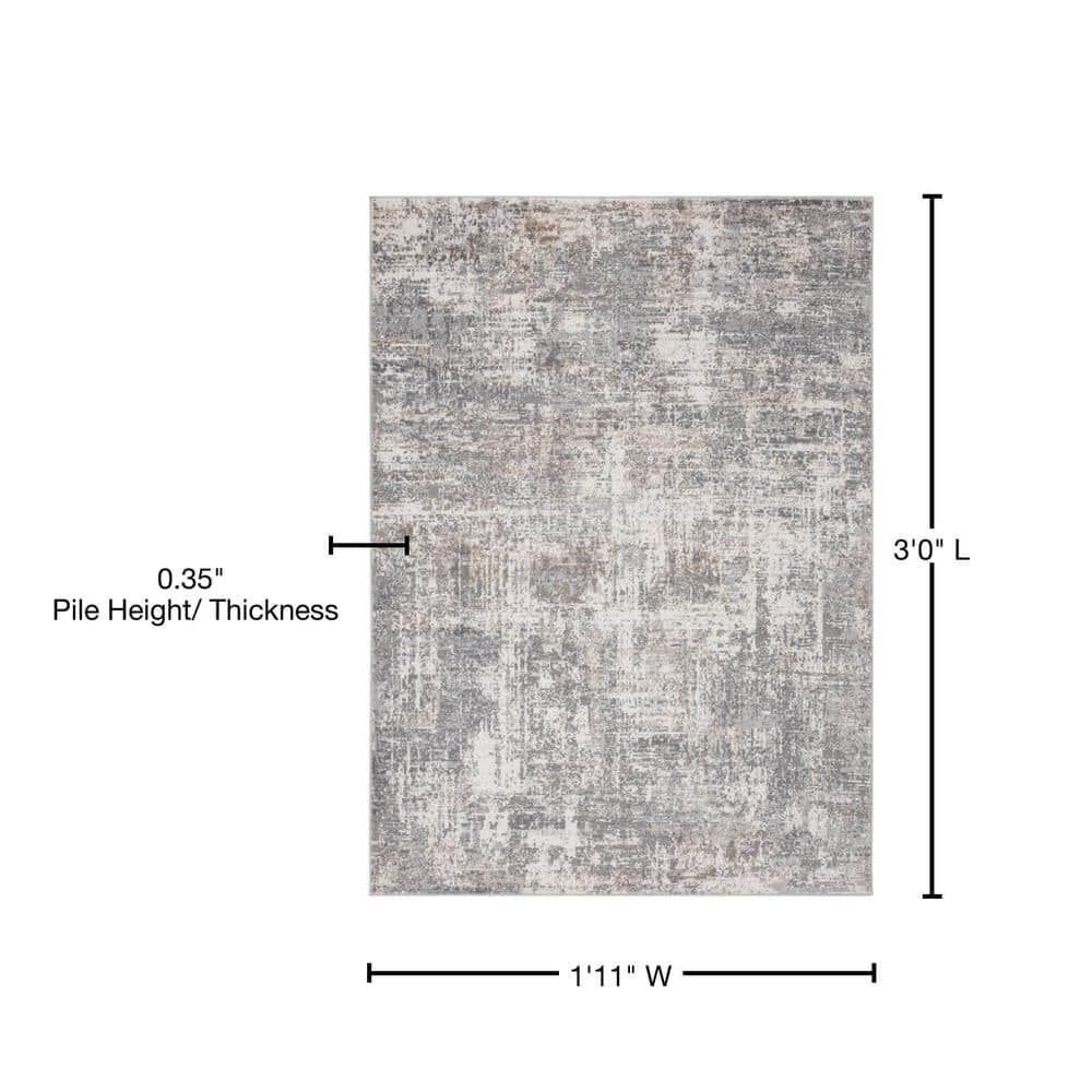 Modern Gray High Pile Rectangular Area Rug