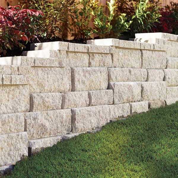 RockWall Large 7 in. L x 17.44 in. W x 6 in. H Limestone Concrete Retaining Wall Block (48 Pieces/34.9 sq. ft. /Pallet)