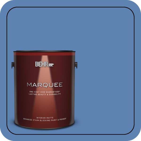 BEHR MARQUEE 1 gal. #PPU15-06 Neon Blue One-Coat Hide Matte Interior Paint & Primer