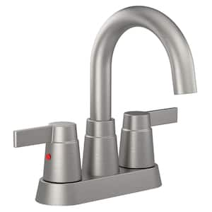 Fapully 4 in. Centerset 2-Handle Bathroom Faucet in SpotShield Brushed Nickel FN-0024N