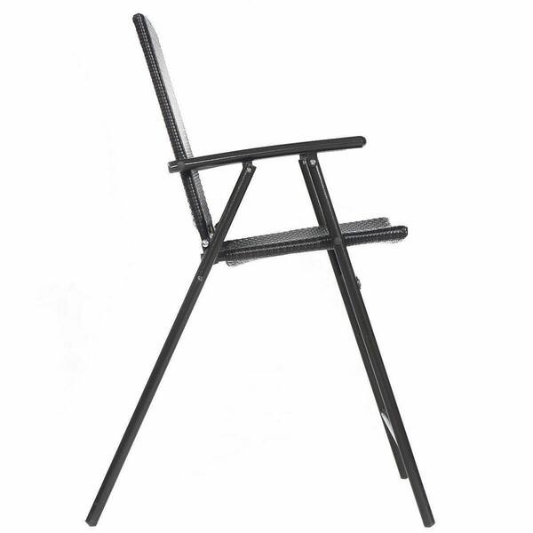 4 PCS Folding Rattan Wicker Bar Stool Chair Indoor &Outdoor Furniture Brown New 