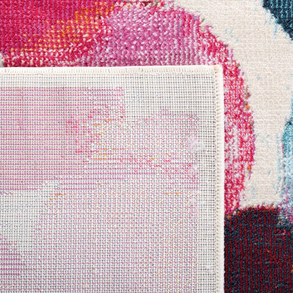 Lillian 8' x 10' Light Blue and Rose Synthetic Area Rug