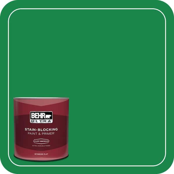 BEHR ULTRA 1 qt. #460B-6 Chlorophyll Extra Durable Flat Interior Paint & Primer