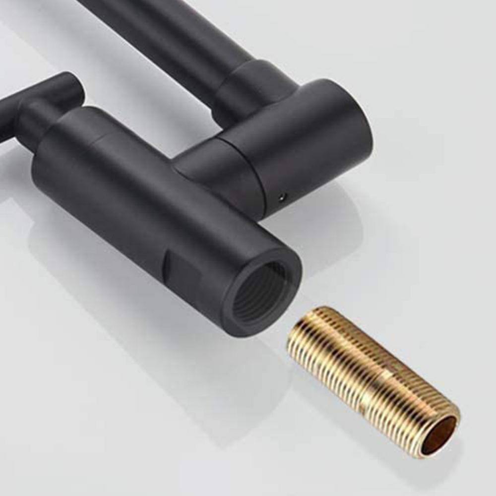 Matte Black Wall Mount Single Handle Pot Filler Faucet
