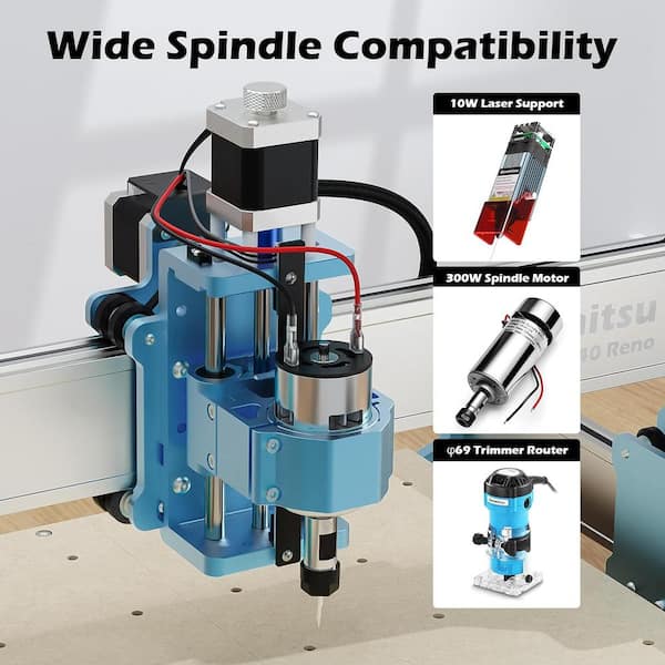 SainSmart Genmitsu CNC Router Machine 4040 Reno for Woodworking 3 Axis CNC Machine Router Kit Working Area 407x407x78mm 101 60 4040RENO AJ The Home Depot