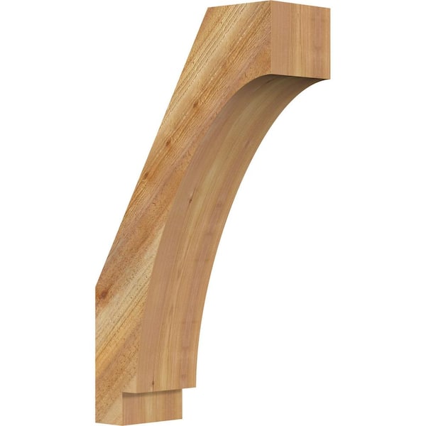 Ekena Millwork 6"W x 16"D x 28"H Imperial Rough Sawn Knee Brace, Western Red Cedar